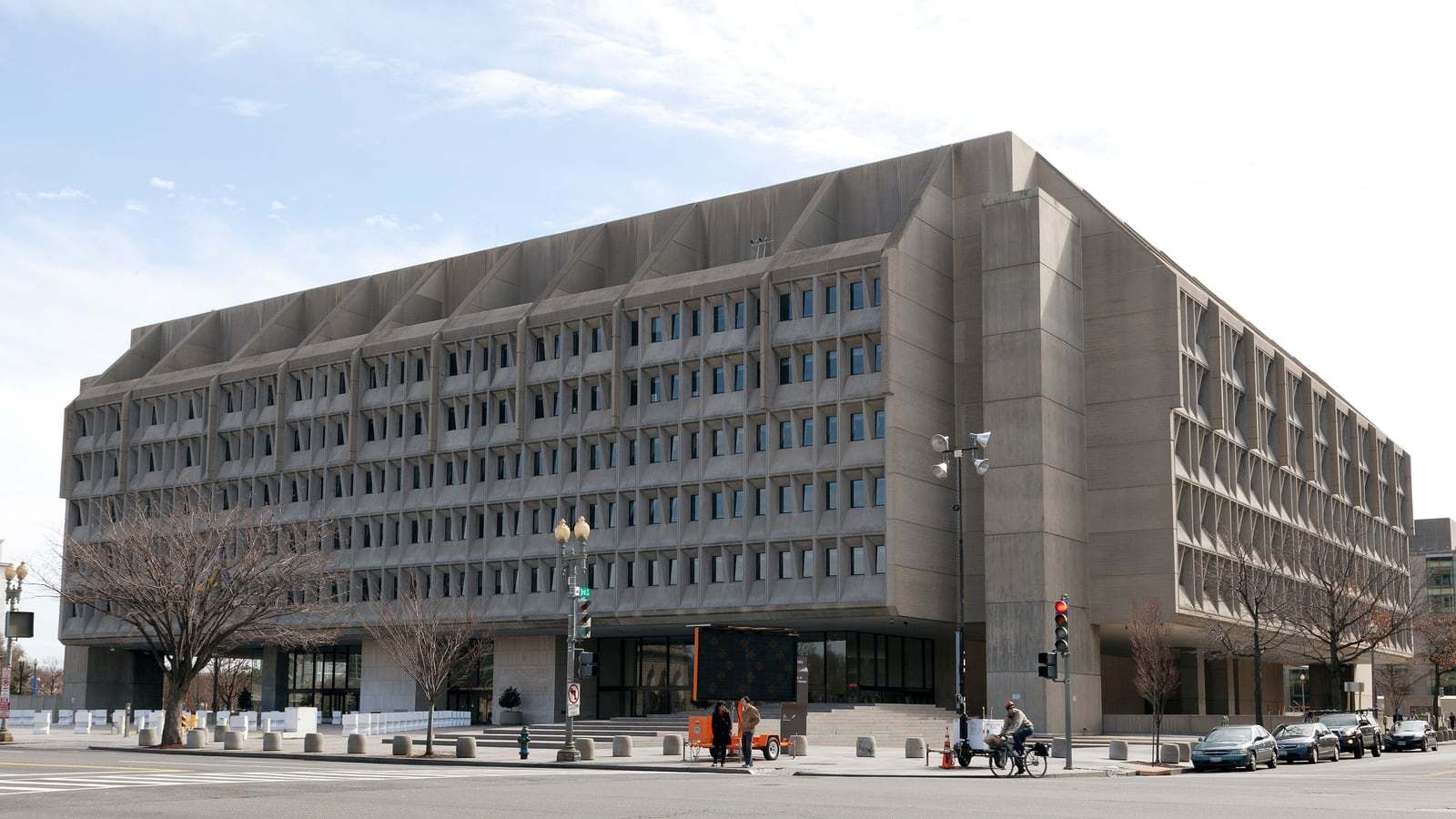 The concrete Hubert H. Humphrey Building, headquarters of the U.S. Department of Health and Human Services, near Capitol Hill in Washington, D.C.